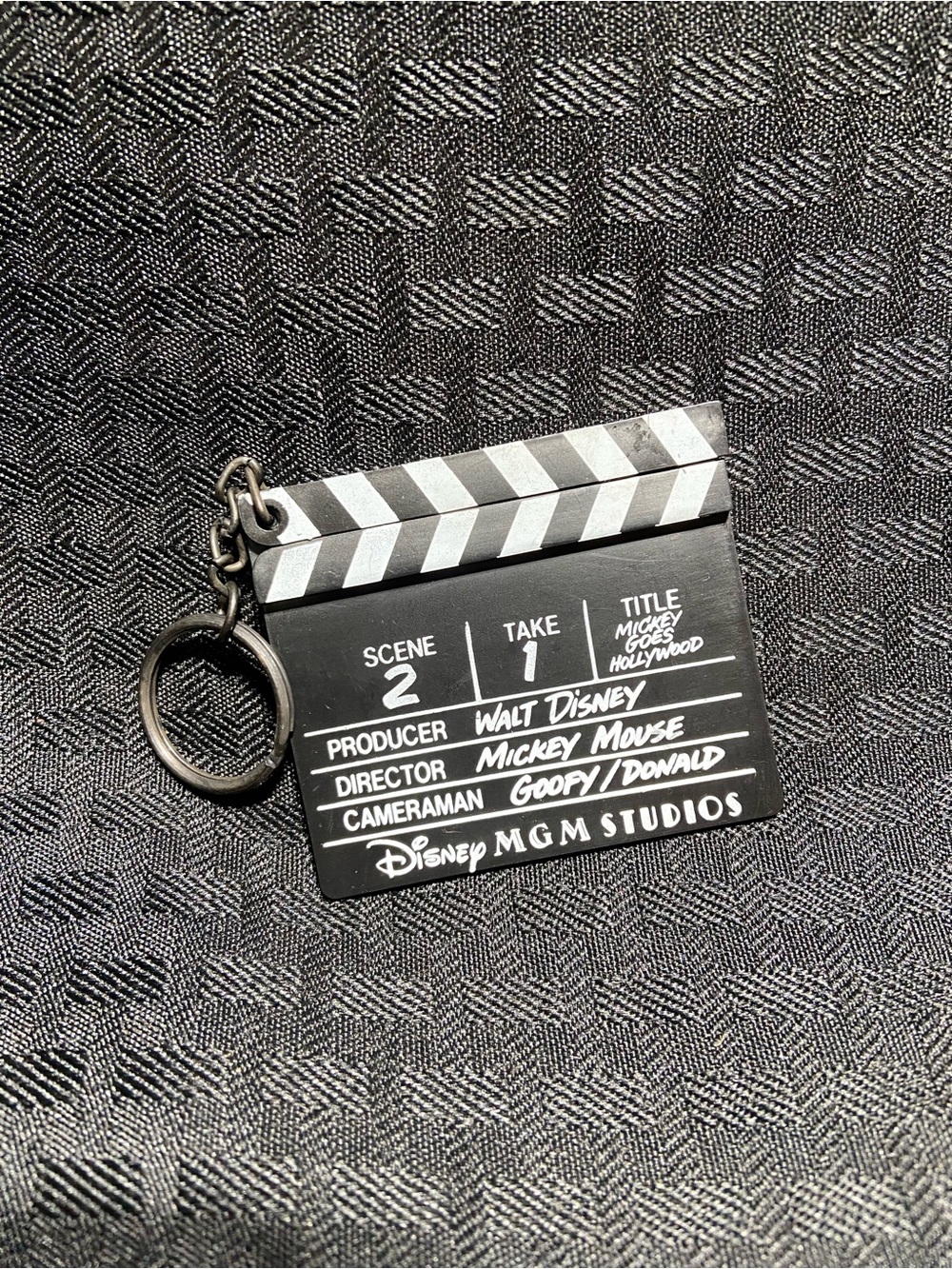 Vintage Disney Black & White Clapperboard Keychain - MGM Studios